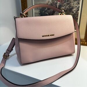Michael Kors Pink Crossbody Bag with Gold Accents